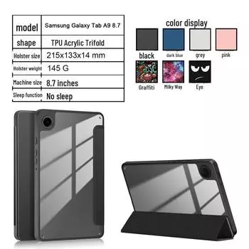 Кожаный чехол-тройка для Samsung Tab A9 8,7 дюйма, X115 и A9+ 11 дюймов для защиты. Samsung A9+/A9PLUS/X216B темно-синий