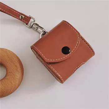 Кожаный чехол в стиле ретро со строчкой для Apple Airpods 1/2 поколения, чехол для Bluetooth-наушников, кожаный чехол-холдер на шнурке, устойчивый к падениям, трендовый MagSafe Apple Airpods Pro fold6 pen