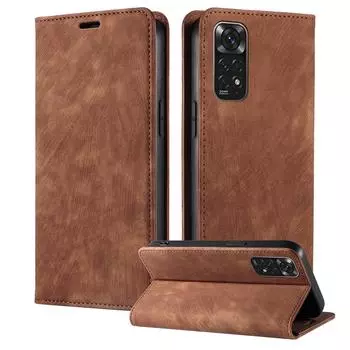 Кожаный чехол Xiaomi 13 с прочной магнитной застежкой для Redmi Note 11 Pro и A1 - Защитный чехол для телефона Redmi A1 PLUS серый