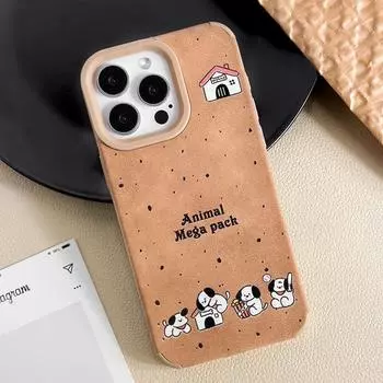 Кожаный чехол Zhitai для iPhone 14 Pro, 16 Pro Max, 15, 13, 12, 11 - креативный мультяшный дизайн iPhone 12/12 Pro