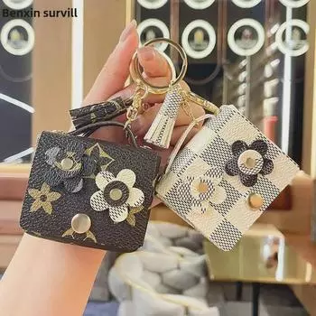 Кожаный цветочный брелок для наушников-сумки – милый цветочный дизайн для девочек Single OPP Bag Packaging