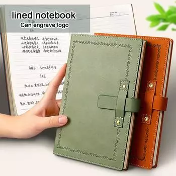 Кожаный деловой блокнот А5, блокнот с пряжкой, утолщенный дневник, студенческая тетрадь, рукописная книга, журнал путешествий, книга записей встреч A5