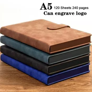 Кожаный деловой блокнот А5, блокнот с пряжкой, студенческий дневник, гроссбух, протоколы встреч, журнал путешествий, 120 листов, 240 страниц. A5