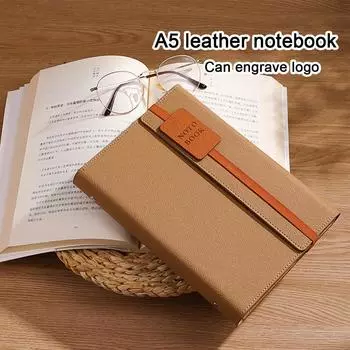 Кожаный деловой блокнот формата А5 с отрывными листами, студенческие заметки, дизайн на резинке, рабочий блокнот, дневник, книга для записей совещаний A5