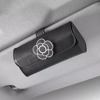 Кожаный держатель для автомобильных очков Camellia Flower, универсальный чехол для солнцезащитных очков, органайзер для солнцезащитных очков, ящик для хранения, аксессуары для салона автомобиля