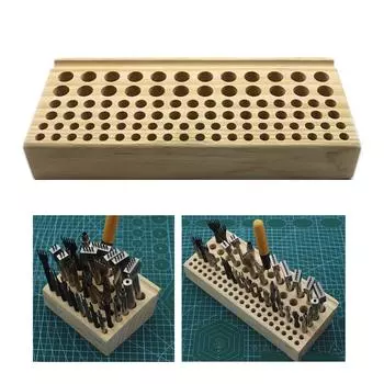 Кожаный держатель для инструментов, деревянный профессиональный кожаный дырокол, стойка для инструментов, подставка для кожевенного дела, держатель, органайзер, кожаный инструмент 46H