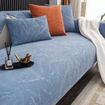 Кожаный диван Подушка для дивана Легкая подушка Роскошный чехол из ткани Поколение Полотенце Четыре сезона Универсальный коврик Нескользящий Простой современный 70*70