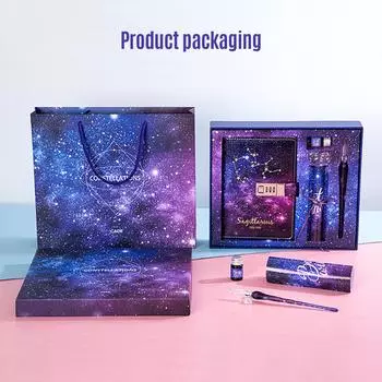 Кожаный дневник B6 с замком, цифровой блокнот, ежедневник «Созвездие» для женщин Heart