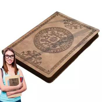 Кожаный дневник для записей, 288 страниц, формат А5, линейка, ежедневный дневник, винтажный дневник для женщин и мужчин чёрный