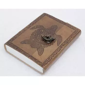 Кожаный дневник, дневник для путешествий или винтажная книга для эскизов, хлопковая бумага для мужчин и женщин (7x5 дюймов) 7 x 5 in коричневый