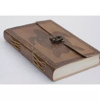 Кожаный дневник, дневник для путешествий или винтажная книга для эскизов, хлопковая бумага для мужчин и женщин (7x5 дюймов) 7 x 5 in коричневый