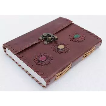 Кожаный дневник, дневник для путешествий или винтажная книга для эскизов, хлопковая бумага для мужчин и женщин (7x5 дюймов) 7 x 5 in коричневый