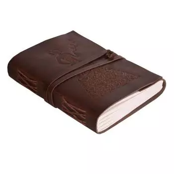 Кожаный дневник - дневник принцессы с тиснением в виде сердца, винтажный альбом для рисования, альбом для вырезок, дневник для рисования и письма 7 x 5 in коричневый