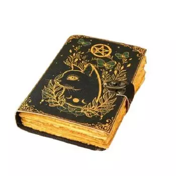 Кожаный дневник Древо жизни, Книга теней, блокнот с заклинаниями, кожаный гримуар 7 x 5 in чёрный
