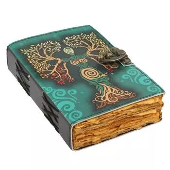 Кожаный дневник Гримуара с Материей Земли, универсальная пустая книга заклинаний теней, альбом для рисования, блокнот Идеальный кожаный подарок для него 7 x 5 in