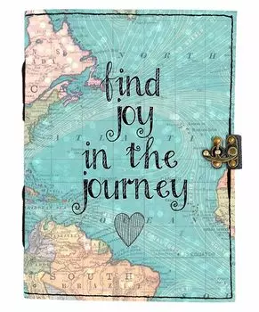 Кожаный дневник «Найди радость в путешествии» с печатными пустыми страницами, дневник для личного и офисного использования, пустой дневник-планировщик (7 х 5 дюймов) 5 x 7 in