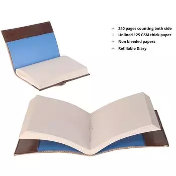 Кожаный дневник - перо с птицами, тиснение листьев дерева, размер 6 x 8,5 дюймов (Рельефное дерево) 6 x 8 in коричневый