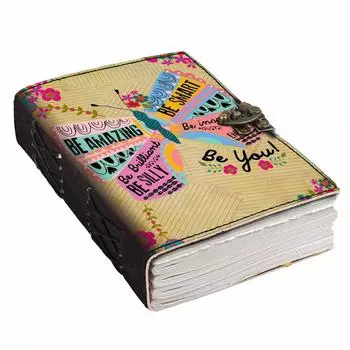 Кожаный дневник с печатными пустыми страницами, дневник для личного и офисного использования, пустой дневник, планировщик (7 х 5 дюймов) 7 x 5 in