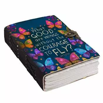 Кожаный дневник с позитивными цитатами, пустые страницы, дневник для личного и офисного использования, планировщик, пустой дневник (7 х 5 дюймов) 7 x 5 in