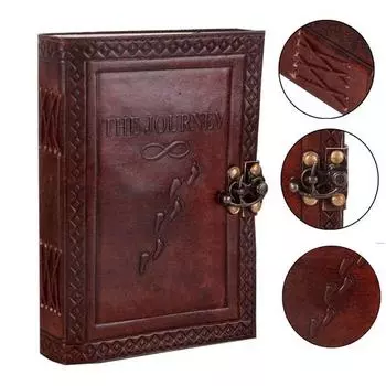 Кожаный дневник с тиснением и замком для художника, альбом для зарисовок, рисования, письма, 240 страниц