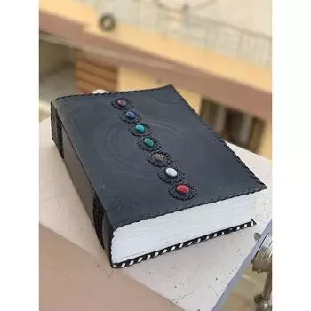 Кожаный дневник «Семь камней» с тиснением, кожаный дневник без подкладки, 10x13 дюймов 10 x 13 in чёрный