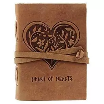 Кожаный дневник - старинный кожаный блокнот ручной работы в переплете «Сердце сердец» для мужчин и женщин, дорожный дневник и блокноты из обычной бумаги для записи, 7 x 5 дюймов 7 x 5 in коричневый