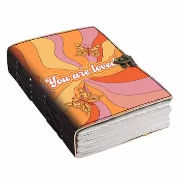 Кожаный дневник «Вы любимы» с печатными пустыми страницами, дневник для личного и офисного использования, планировщик, пустой дневник (7 х 5 дюймов) 7 x 5 in