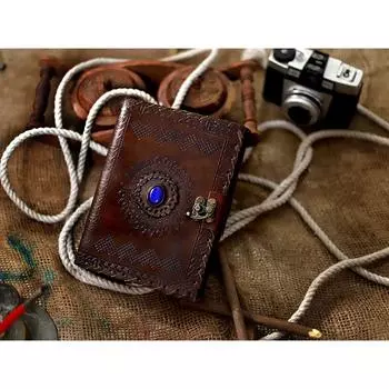 Кожаный ежедневник ручной работы для мужчин и женщин Журнал Бумага Тетрадь дневники Планировщик. Размер 7 х 5 дюймов. 5 x 7 in коричневый