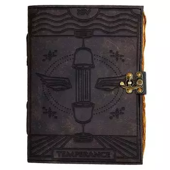 Кожаный ежедневник с принтом умеренности Винтажный дневник со старыми страницами для офиса и личного пользования (7 х 5 дюймов) 7 x 5 in коричневый