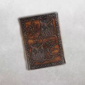 Кожаный ежедневник с винтажным замком, персональный органайзер, дневник для мужчин и женщин, дневник совы, коричневый цвет 5 x 7 in коричневый