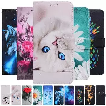 Кожаный флип-бумажник с цветочным принтом для Samsung Galaxy A14 A04S A12 Xiaomi Redmi A2 A1 12C 10C Xiaomi 13 Lite Mi A2 Lite Poco X3 X4 M4 Pro 5G, чехол для телефона Redmi 4A белый