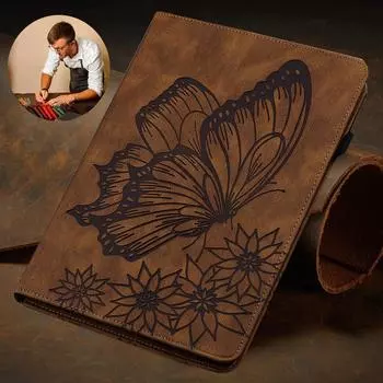 Кожаный флип-чехол для iPad 10th 10,9 2022 Pro 11 10,2 2020 9,7 Air 4 10,5 Mini 1 2 3 5 Smart Cover 8th 7th 6th Generation Coque iPad 10th 10.9 2022 красный