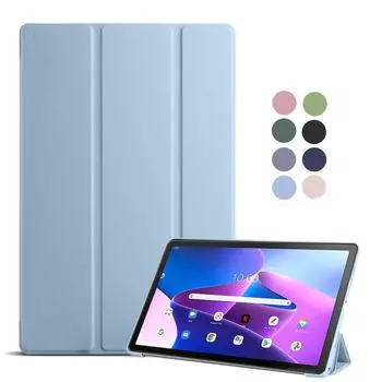 Кожаный флип-чехол для Lenovo Tab M10 Plus 3-го поколения, чехол 10,6 дюйма TB328FU TB328XU TB125FU TB128FU, мягкий чехол из ТПУ для планшета Lenovo Xiaoxin Pad 2022 M10Plus 3rd 10.6inch небесно-голубой