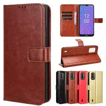 Кожаный флип-чехол для Nokia C210 C110 C300 C100 C200 C12 Pro C22 C32 C21 Plus C10 C20 C30 кошелек подставка противоударный держатель защитный чехол For Nokia C210 чёрный