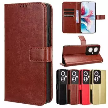 Кожаный флип-чехол для OPPO Reno11 F Reno 11 Pro 5G 10 Pro Plus, защитный чехол-кошелек с отделением для карт, подставкой, противоударным держателем, защитным чехлом для бизнеса For Reno 11 5G красный