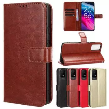 Кожаный флип-чехол для TCL Ion XV Ion Z Stylus 5G Защитный чехол Кошелек Слот для карт Подставка Противоударный держатель Деловой чехол с полной защитой TCL Ion V коричневый