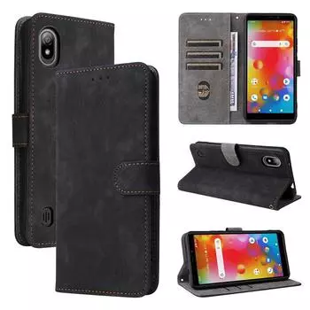 Кожаный флип-чехол для телефона Boost Mobile Bounce PU, защитный чехол для всего корпуса, противоударный с [блокировкой RFID] for Boost Mobile Bounce чёрный