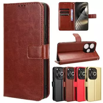 Кожаный флип-чехол для Xiaomi Poco F6 Pro F5 5G X6 X5 M6 Pro 4G C65, защитный кошелек, слот для карт, подставка, противоударный держатель, бизнес-чехол с полной защитой For Poco F6 коричневый