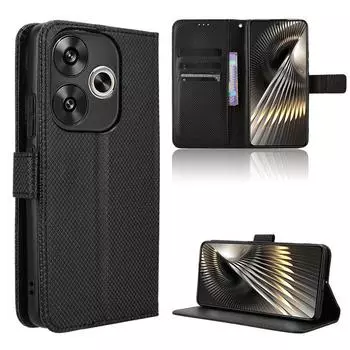 Кожаный флип-чехол для Xiaomi Poco F6, Poco F6 Pro 5G PU кожаный ремешок флип-чехол с зажимом для карт защитный чехол for Xiaomi Poco F6 чёрный