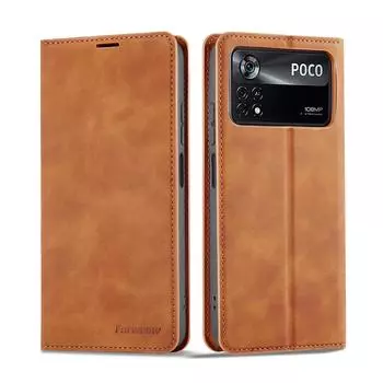 Кожаный флип-чехол-кошелек для XiaoMi 12T 11T 10T 13T 11 Lite Mi Poco X5 X3 F3 M5S M4 Pro X4 GT NFC 5G со слотом для карт, чехол для телефона XiaoMi 10T Lite&Case & Strap коричневый
