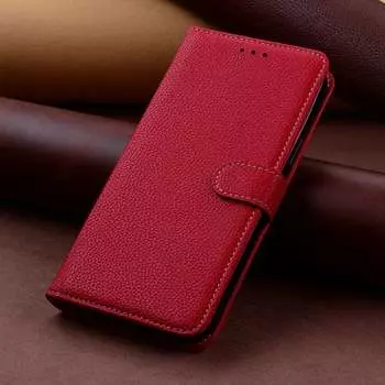 Кожаный флип-чехол с текстурой личи для OPPO A74 A78 A77 A98 A79 5G Realme C31 C35 C33 C51 C67 Vivo V30 V25 V27 V21 Y72 V23, кошелек-бампер, сумка для телефона OPPO A77/A77S темно-фиолетового