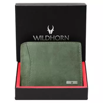 Кожаный кошелек для мужчин зелёный