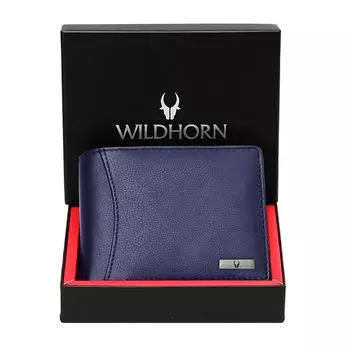 Кожаный кошелек для мужчин синий