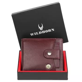 Кожаный кошелек для мужчин (Бордовый) малиновый