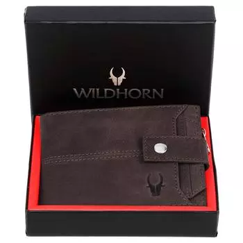 Кожаный кошелек для мужчин. Кошелек на молнии ручной работы с ультрапрочной строчкой, 9 слотов для карт и 2 слота для удостоверений личности. (Темно-коричневый охотник)