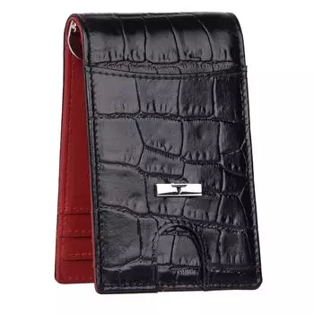 Кожаный кошелек Eddy с зажимом для денег черного/красного цвета для мужчин