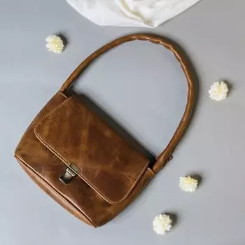 Кожаный кошелек ручной работы Кожаная сумка-тоут женская кожаная сумка Кожаный кошелек для женщин Сумка через плечо Дорожная сумка Рождественский подарок 10.5 x 6 x 2.5 in коричневый