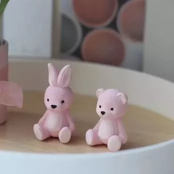 Кожаный кролик, медведь, украшение для автомобиля, ароматерапия, гипсовый диффузор, каменный магнит на холодильник, силиконовая форма для кролика «сделай сам» Bear