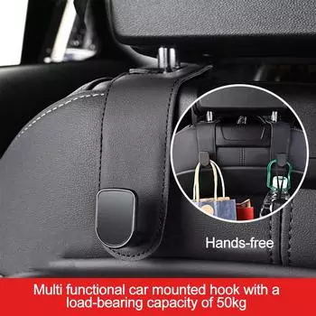 Кожаный крючок для спинки сиденья для салона автомобиля, автомобильные инструменты, металлический крючок, вешалка для Tesla, Kia, BMW, универсальный бежевый