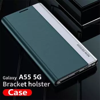 Кожаный магнитный флип-чехол для Samsung Galaxy A55 A35 5G A25 A54 A34 A14 A51 A33 A15 A12 A13 A11 A52S A32 A53 A73 A24 противоударный чехол с полной защитой Galaxy A21S небесно-голубой